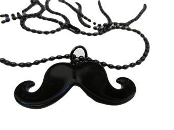 Black Moustache Cartoon Curly Fashion Necklace Pendant 13.5