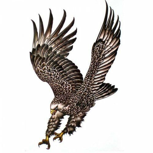 ONE SHEET MENS BOYS ARTY LARGE BLACK EAGLE & SNAKE TEMPORARY TATTOOS 2 DESIGNS