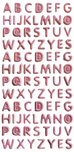 Load image into Gallery viewer, Pink Puffy 3D Glitter alphabet letters or numbers decal stickers for Craft Kids
