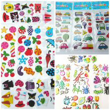 Load image into Gallery viewer, 25x KIDS 3D PUFFY REUSABLE STICKERS CARS INSECTS ANIMALS FASHION DINOSAUR BIRDS
