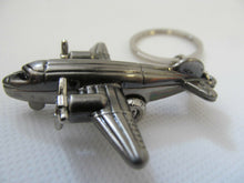 Load image into Gallery viewer, SILVER COLOUR SOLID METAL AEROPLANE MOVING PROPELLOR KEYRING CHARM UK SELLER
