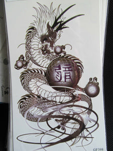 LARGE MENS BOYS ANGRY BLACK CHINESE DRAGON TEMPORARY TATTOOS MANY DESIGNS UKSELL