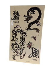 Load image into Gallery viewer, LARGE MENS BOYS ANGRY BLACK CHINESE DRAGON TEMPORARY TATTOOS MANY DESIGNS UKSELL
