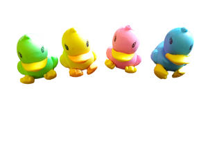 SET OF 4 NOVELTY SWIMMING 3D CUTE  DUCKS ERASERS UK SELLER FREE UK P&P