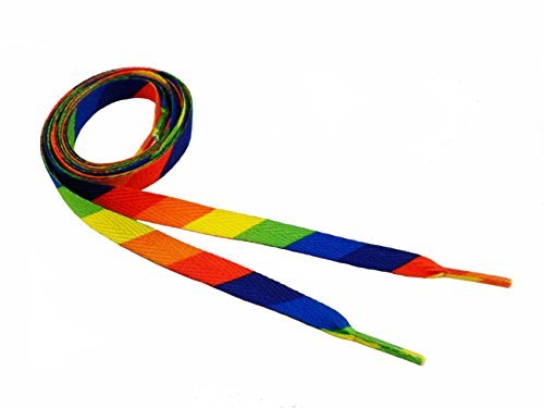 Fat-catz-copy-catz Rainbow Stripped Shoe Laces, 115cm Length - Unisex