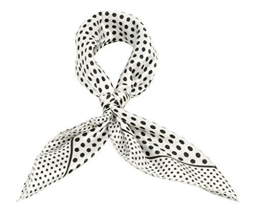 Polka Dot 50cm White Neck Satin Square Scarves,Neckerchief