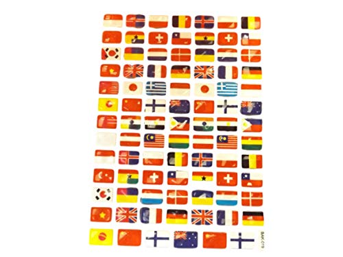 Fat-catz-copy-catz 3x sheets of Flags of the World Country Stickers for kids Girls boys, craft, scrap books, card making, gift party bags 270+ stickers