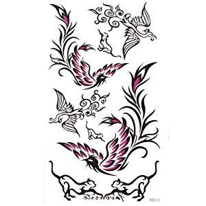 Fat-catz-copy-catz Various Designs Ladies Girls Roses Butterflies Black Stars Temporary Tattoos Parties Gift Bags Pinata (C5 Pheonix Tattoo)