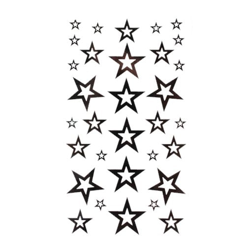 King Horse tattoo sticker fashion sexy black five-pointed star totem