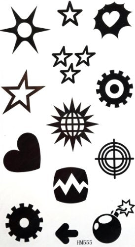 GGSELL GGSELL waterproof non tonix temporary tattoos stickers star, sun, heart, Earth, lightning, thunder, mines, etc totem design