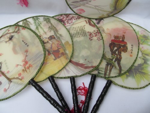 Quality Wood & Silk traditional vintage chinese small round Wedding Chinese Japanese Geisha costume dressing up ladies fan posted from London by Fat-catz