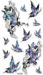 Fat-catz-copy-catz Various Designs Ladies Girls Roses Butterflies Black Stars Temporary Tattoos Parties Gift Bags Pinata (C12 Butterflies)