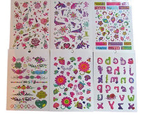 Load image into Gallery viewer, One Book of 6 Sheets 60+ Girls Ladies Colourful Skulls, hearts, Flowers, words, fish Tribal Temporary Tattoos for parties, gifts, etc - by Fat-Catz-copy-catz
