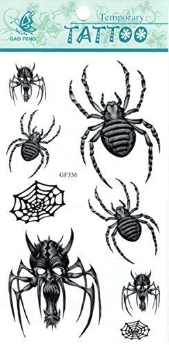 Spider Scorpion Tribal Web Skulls Roses Flowers Cool Sexy Temporary Tattoos