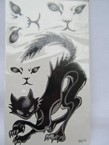 Fat-catz-copy-catz Black Angry Cats Kitty Cats Eyes Arty Ladies Kids Temporary Tattoo Parties Gift Bags