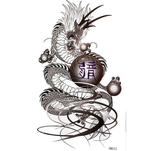 Tattoo sticker waterproof men and women fashion sexy tattoo black dragon