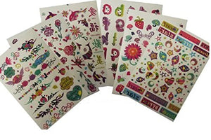 One Book of 6 Sheets 60+ Girls Ladies Colourful Skulls, hearts, Flowers, words, fish Tribal Temporary Tattoos for parties, gifts, etc - by Fat-Catz-copy-catz