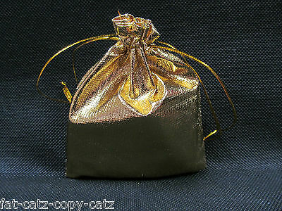 10x SHINY SILVER or GOLD LAME GIFT ORGANZA JEWELLERY WEDDING FAVOUR POUCHES BAGS