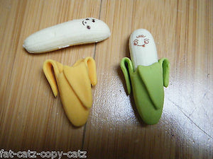 2 or 4 COLLECTABLE JAPANESE KOREAN STYLE NOVELTY BANANAS SKIN ERASERS UK SELLER